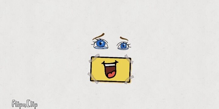 image d'ouverture de ma première animation flipa clip montrant un visage portant le masque d'un sourire