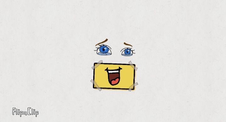 image d'ouverture de ma première animation flipa clip montrant un visage portant le masque d'un sourire
