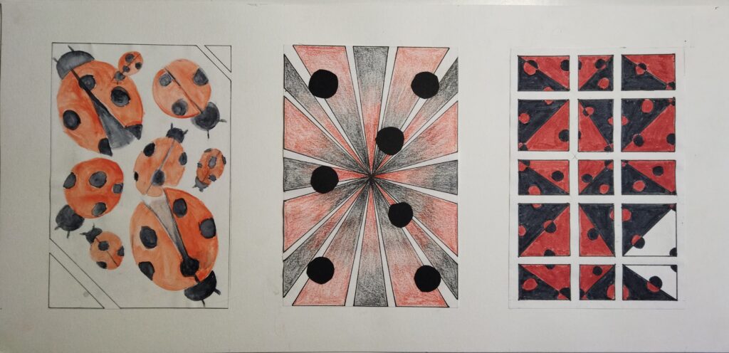 motifs autour de la coccinelle